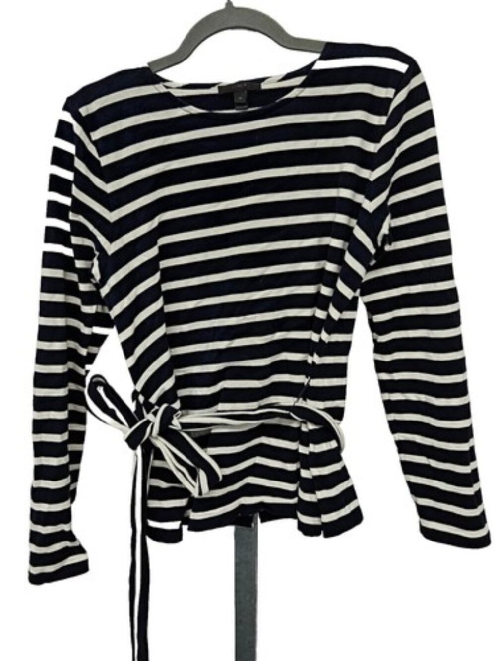 J. Crew Women's Striped Top with Tie Belt Medium